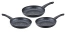 Cenocco Set of 3 Frying Pans with Marble Coating Black