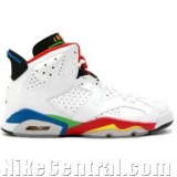 Air Jordan 6 (VI) Retro-Olympic Flag (White / Varsity Red-Green Bn-New Blue)