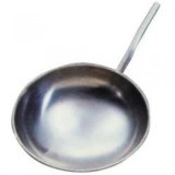 Wok pan, with handle, stainless steel