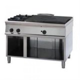 Cooker gas, 2 burners 1 solid top 25.5kW