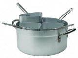 4-section colander pasta pan in aluminium