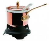 Copper & ceramics chocolate fondue set
