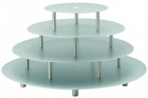 Aluminium pillar cake stand - low