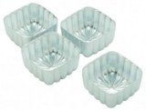 Aluminium square pudding mould - 4 pcs