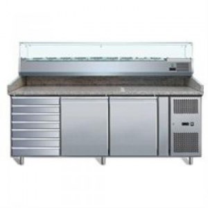 Pizza table with refrigerated display