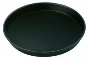 Blue steel low round baking-pan