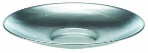 Cylindrical colander with dip in aluminium