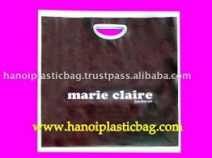 Die cut plastic bag with knap