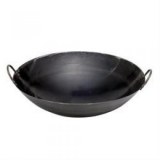Jumbo wok pan, steel, with 2 handles