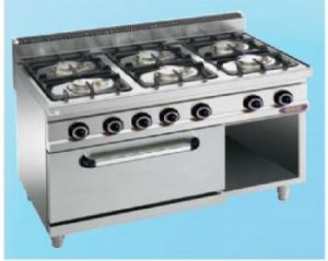 Gas stove with 6 burners ,Serie 700