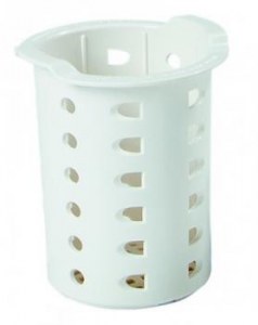 White polypropylene cylinder for cutlery