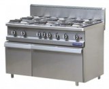 GAS RANGE 6 BURNERS WITH GAS OVEN GN 2/1