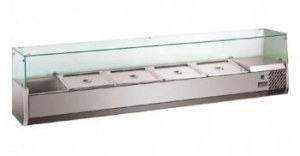 Cooling top with glass cover,8 x GN 1/3