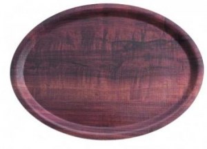 Oval laminated tray with non slip treatment