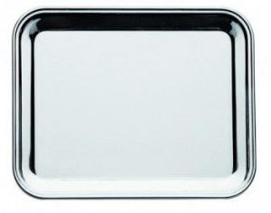 Rectangular steel bar tray