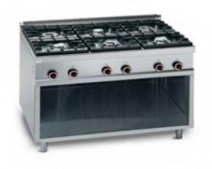 Range, gas, 6 burners,1200,900 Maxima