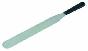 Stainless steel angular spatula with plastic handle