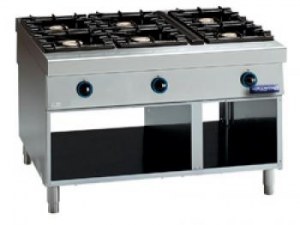 Gas range with 6 burners