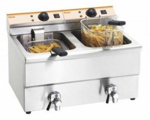 Electr.  deep fat fryer with oil drain tap "IMBISS II"