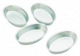 Aluminium chipped rim oval pastry mould - 4 pcs