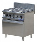 GAS RANGE 4 BURNERS WITH GAS OVEN GN 2/1