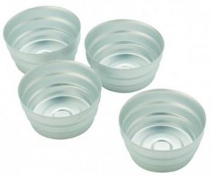 Aluminium plain bottom pudding mould - 4 pcs