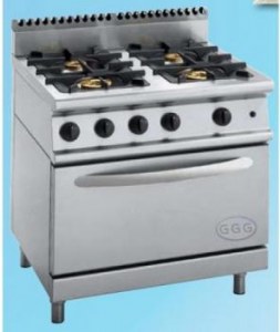 Gas stove, 4 burners with gas oven,800,Kraft 700