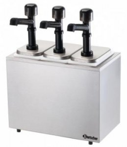 Pump sauce dispenser, 3 dispensers/pumps