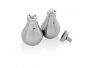 Stainless steel salt and pepper shaker set