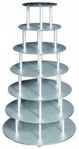 Aluminium pillar cake stand - high