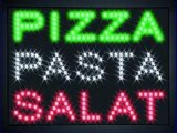 LED illuminated display "Pizza Pasta Salat"