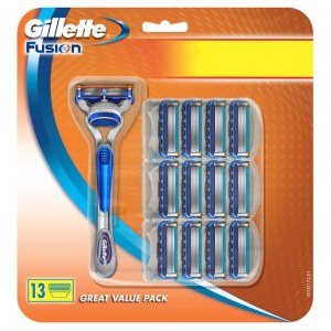 Gillette Fusion razor + 12 pack razor blades total 13 blades