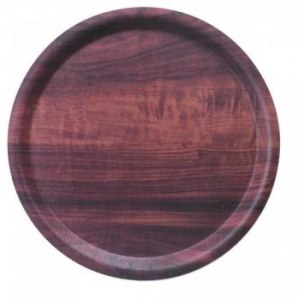 Round laminated tray with non slip treatment