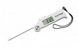 Electronic thermometer with adjustable/stowable sensor