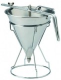Stainless steel funnel strainer, support included