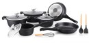 Royalty Line RL-BS1010M: 13 Pieces Ceramic Coated Cookware Set Black