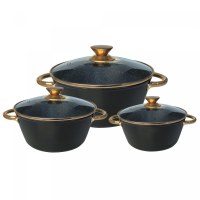 Cheffinger CF-RGC01: 6 Pieces Marble Casserole - Rose Gold