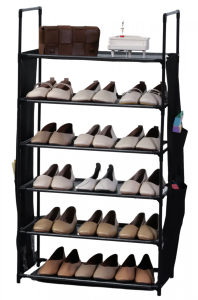 Herzberg HG-03329: 6 Layer Storage Shoe Rack (47x100cm) - Black