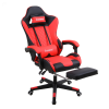 Herzberg Gaming and Office Chair with Retractable Footrest Red