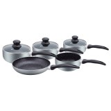 Herzberg HG-5003SL: 8 Pieces Marble Cookware Set - Silver