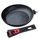 Herzberg HG-7022FP: Marble Coated Frying Pan with Removable Handle - 22cm