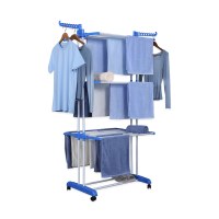 Herzberg HG-8034BLU: Moving Clothes Rack - Blue 1