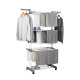 Herzberg HG-8034GRY: Moving Clothes Rack - Grey