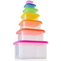Herzberg 7-in-1 Square Food Storage Container Set