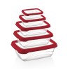 Herzberg 5 Pieces Bio Saver Box Set Red