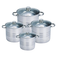 Royalty Line RL-SP8:8 Pieces Deep Stainless Steel Pot Set