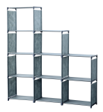 Herzberg 9-Layer Staircase Shelf Book Cabinet Storage Rack - 125x125cm Gray
