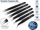 Stainless Steel Anti-Static Tweezers 1.5mm – Precision ESD Tweezers for Electronics ...