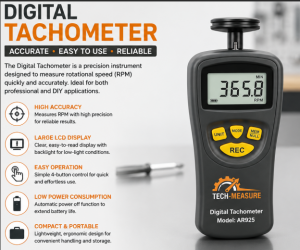 AR925 Contact Digital Tachometer – High Precision RPM & Speed Measurement Instrument