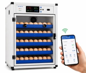272-Egg Incubator with WiFi Remote Control – 220V/12V Automatic Egg Hatching Machine